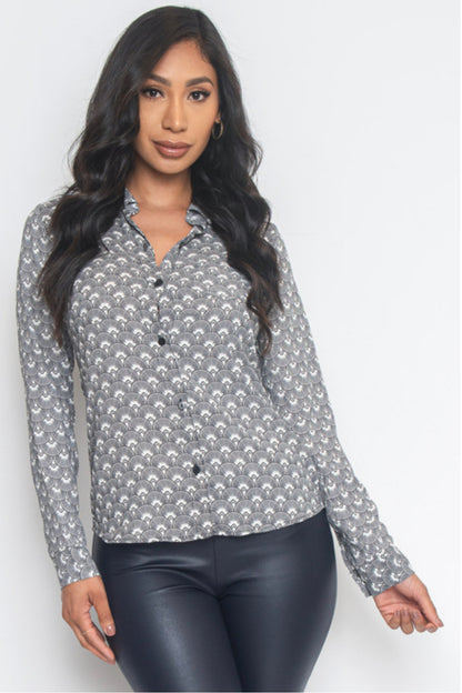 Rory Patterned Button Down Top